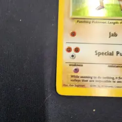 Pokemon TCG Hitmonchan English Base Set HOLO RARE #7/102 MP - Image 5