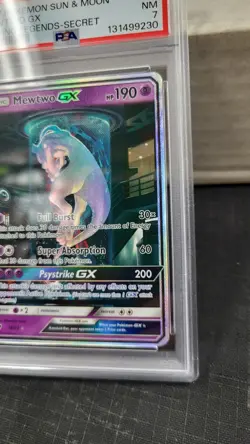 2017 MEWTWO GX SECRET SHINING LEGENDS SUN & MOON POKEMON TCG PSA 7 NM #78 - Image 3