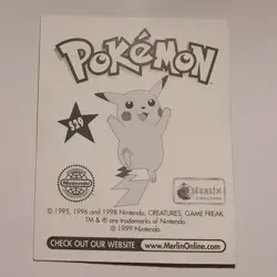 Pokemon - Ash & Pikachu - Topps Merlin Sticker Series 1 #S29/36 Gold Holo 1999 - Image 2