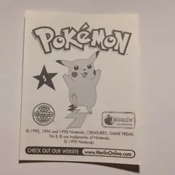 Pokemon - Charmeleon - Topps Merlin Sticker - Series 1 - #5/240 - 1999 - Image 2