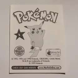 Pokemon - Charizard - Topps Merlin Sticker - Series 1 - #6/240 - 1999 - Image 2