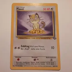 Mauzi / Meowth - Pokemon TCG Karte - Dschungel / Jungle - 56/64 - 1999 - Deutsch - Image 1