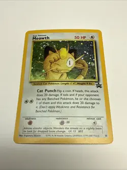 Meowth 10 Pokemon Black Star Promo Holo Card - Moderately Played - Image 1