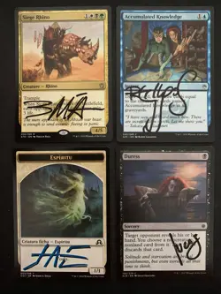 MTG Magic the Gathering Lot x4 Signed Cards Engle Graciano Gallegos Vaga - Image 1