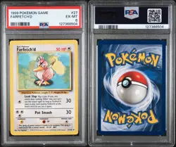1999 Farfetch'd #27/102 Vintage Base Set Pokemon Card, PSA 6 EX-MT - Image 3