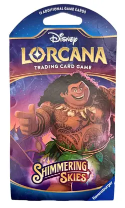 Disney Lorcana Shimmering Skies Booster Pack Maui Pack Art Sealed 12 Cards TCG - Image 1