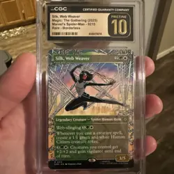 MTG Silk, Web Weaver 0215 (Borderless) Marvel's Spider-Man CGC Pristine 10 - Image 1