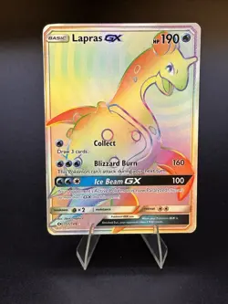 Lapras GX *HOLO* Secret Rainbow Rare 🤫🌈 SM Base Set 151/149 Pokemon TCG - Image 1