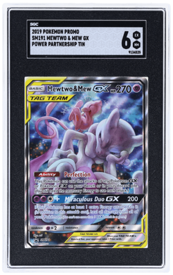 2019 Pokemon Sun and Moon Black Star Promo Mew/Mewtwo Gx SGC 6 - Image 1
