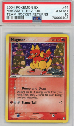 POKEMON EX TEAM ROCKET RETURNS MAGMAR #44 REVERSE PSA 10 - Image 1