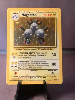 Pokemon TCG Magneton Base Set Unlimited 9/102 Holo Rare WOTC VTG 1999 NM - Image 1