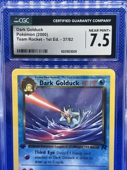 CGC 7.5 NM+ Dark Golduck - Team Rocket 1st Edition 37/82 Pokemon TCG 2000 - Image 4
