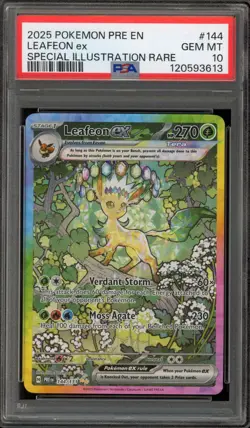 Pokemon Leafeon ex Prismatic Evolutions Special Illustration Rare #144 PSA 10 - Image 1