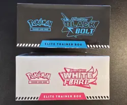 POKEMON SCARLET & VIOLET BLACK BOLT & WHITE FLARE ETB ELITE TRAINER BOXES SEALED - Image 3