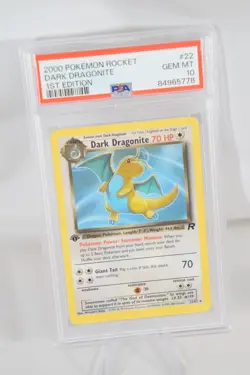 Pokemon Dark Dragonite Team Rocket 1st Edition NON Holo Rare #22 PSA 10 - Image 1