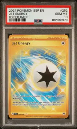 2024 POKEMON SSP EN-SURGING SPARKS HYPER RARE #252 JET ENERGY PSA 10 - Image 1