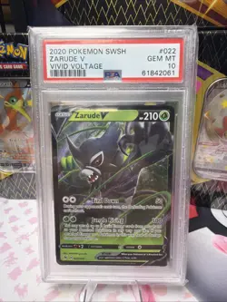 2020 Pokemon SWSH Vivid Voltage Zarude V #022 PSA 10 - Image 1