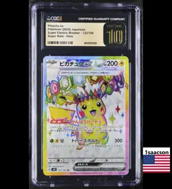 PRISTINE CGC 10 Pikachu ex SR 122 SV8 Super Electric Breaker Japanese Pokemon - Image 1