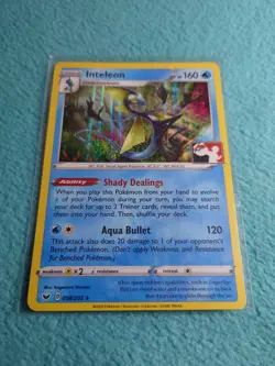 2020 POKEMON PRIZE PACK SERIES 1 INTELEON HOLO 058/202 RARE STAMPED N/M - Image 1
