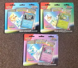 Pokemon Prismatic Evo Tech Sticker Collection (Set of 3) Glaceon Sylveon Leafeon - Image 1