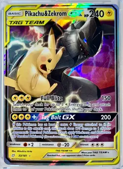 Pikachu & Zekrom Tag Team GX 33/181 Team Up Ultra Rare Pokemon Card - Image 1