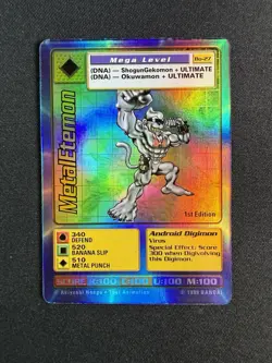 1999 MetalEtemon Bo-27 Series 1 Booster Digimon Card NM Battle Bandai Holo Foil - Image 1