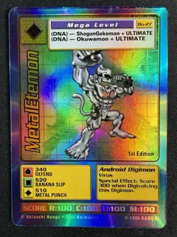 1999 MetalEtemon Bo-27 Series 1 Booster Digimon Card NM Battle Bandai Holo Foil - Image 2