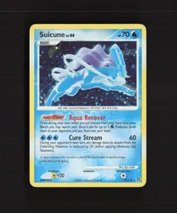 Suicune 19/132 Secret Wonders Holo Rare PARTIAL SWIRL Pokemon Card LP - Image 1