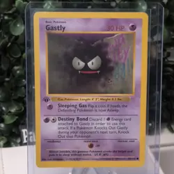 👻Pokemon Card Gastly 50/102 - 1st Edition Base Set Shadowless 1999 LP - Image 2