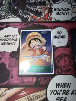 Monkey D Luffy P-037 1st Anniversary Tournament STAMP Promo Holo One Piece Card - Image 4