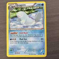 Pokemon TCG Quagsire Plasma Freeze 22/116 Regular Rare Card - Image 1