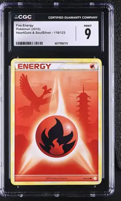 CGC 9 MINT Fire Energy 2010 HeartGold & SoulSilver 116/123 Pokemon Card - Image 1