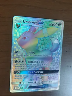 Umbreon GX Full Art Holographic Rainbow SM Base Set 154/149 Pokemon Cards TCG - Image 3