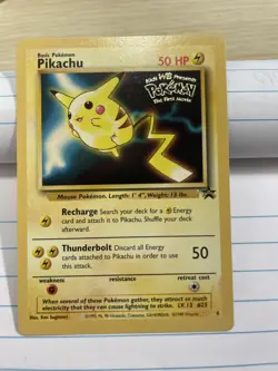 1999 Pokemon PIKACHU Black Star Promo Card #4 Nintendo Rare NM Card #4 - Image 1