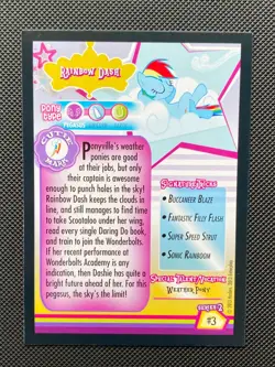#3 Rainbow Dash MLP Series 2 Trading Card Enterplay Hasbro 2013 - Image 2