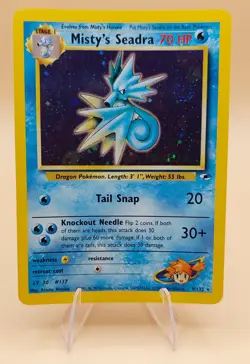 Misty's Seadra (Pre-Release) Gym Challenge Holo No. 9/132 Pokemon Card SWIRL - Image 1