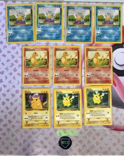 10 Card Vintage Pokemon Lot - STARTERS ONLY - Base Set 2 & Jungle -⚡🔥💧 - Image 1
