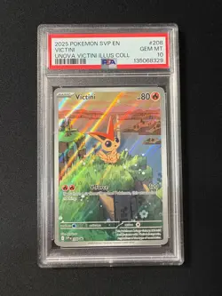 2025 Pokemon Unova Victini Black Star Promo #208 PSA 10 - Image 1