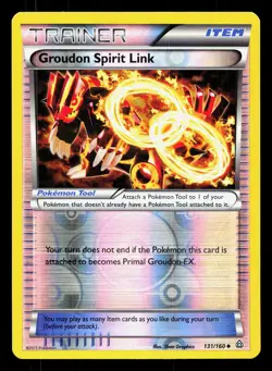 Groudon Spirit Link 131/160 Primal Clash LP Reverse Holo Pokemon Card TCG - Image 1