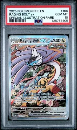 2025 Pokemon Prismatic Evolutions Raging Bolt Ex SIR PSA 10 - Image 1