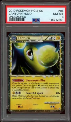 Pokemon PSA 8 Lanturn Prime 86/95 HeartGold & SoulSilver Unleashed Mint - Image 1