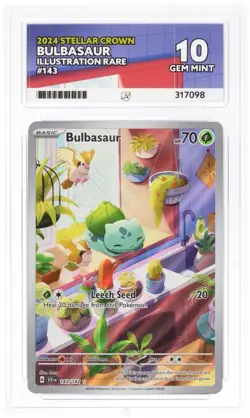 Pokemon Stellar Crown Bulbasaur Illustration Rare 143/142 Ace 10 PERFECT SUBS! - Image 1