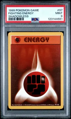 1999 POKEMON BASE SET SHADOWLESS #97 FIGHTING ENERGY PSA 9 - Image 1