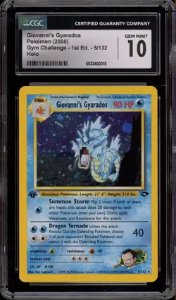Pokemon Giovanni's Gyarados Gym Challenge 1st Edition Holo Rare #5 CGC 10 - Image 1