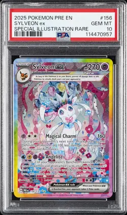 2025 POKEMON PRE EN-PRISMATIC EVOLUTIONS #156 SYLVEON EX PSA 10 - Image 1