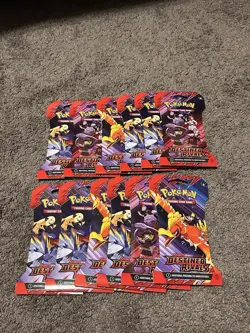 SET OF 12: Sealed Pokemon Destined Rivals Booster Packs - Image 1