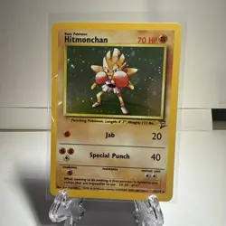 Pokemon Hitmonchan 8/130 Wotc Base Set 2 Holo Rare LP-NM SWIRL - Image 1