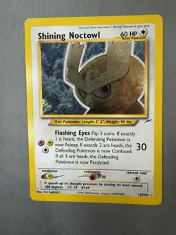 Pokemon TCG Shining Noctowl Neo Destiny 110 Holo Unlimited Shiny Holo Rare - Image 1