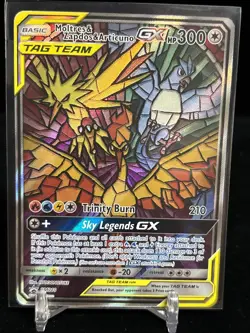 Pokemon TCG Moltres Zapdos Articuno GX SM210 Hidden Fates ETB Promo Opened - Image 1