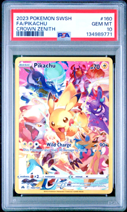 PSA 10!!! 2023 POKEMON CROWN ZENITH 160/159 FULL ART - Secret Rare! PIKACHU - Image 1